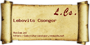 Lebovits Csongor névjegykártya